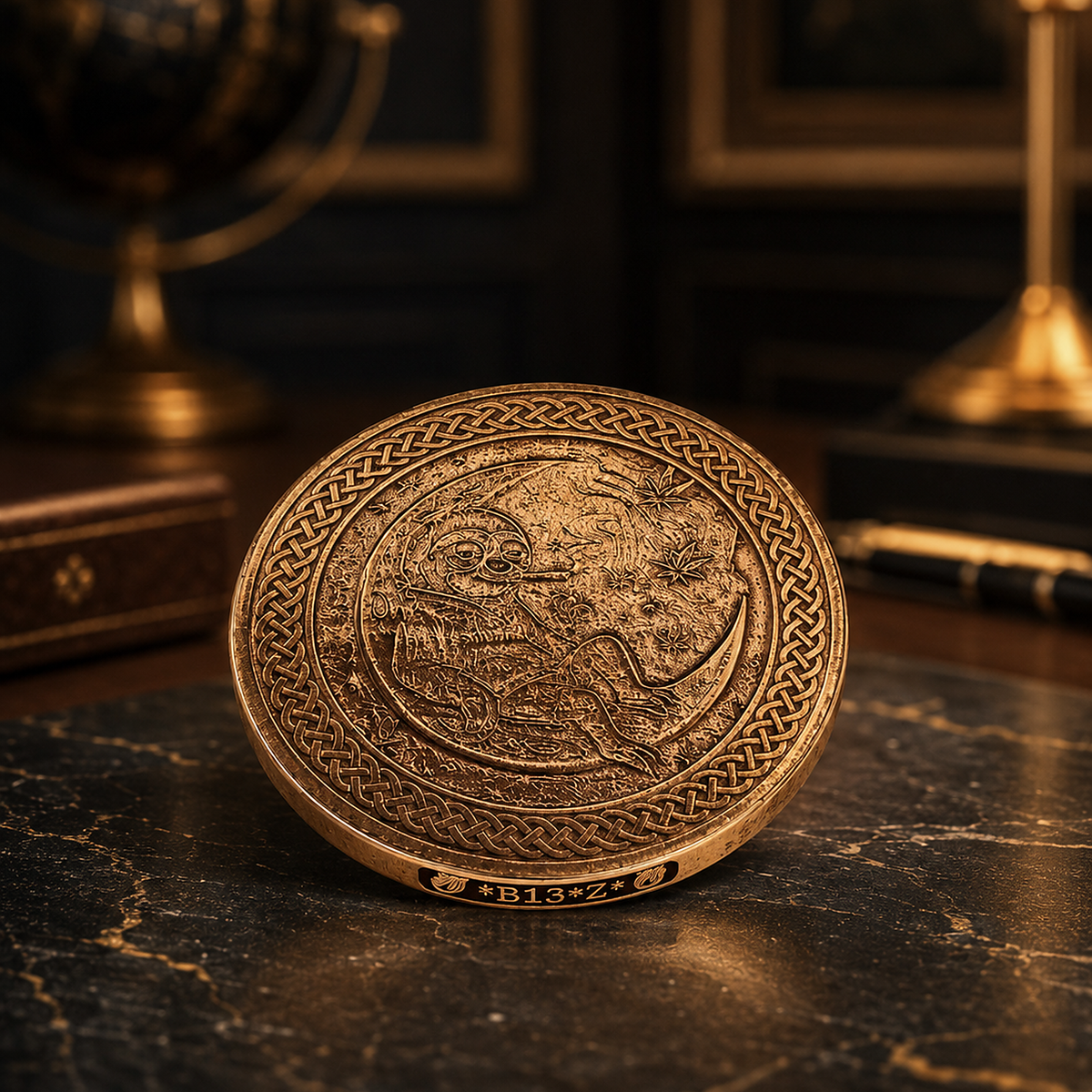 Slothana-Sammlermünze – Moon Crescent Sloth – Bronze