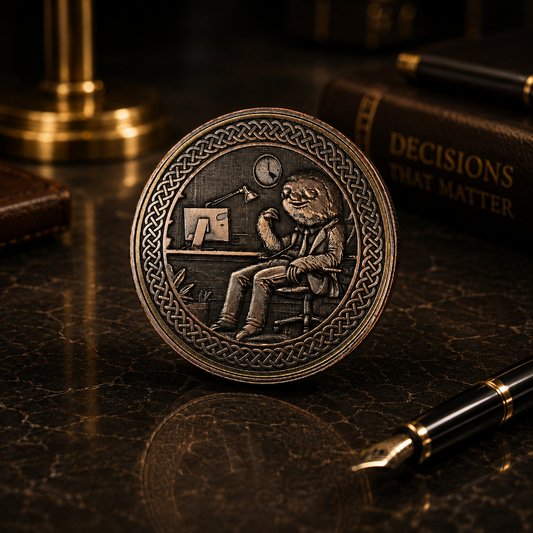 Slothana collector coin – Office Sloth – electroplated metal