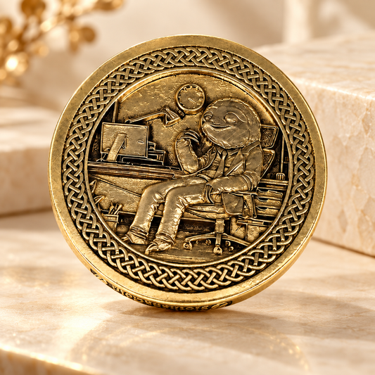 Slothana brass coin – Office Sloth