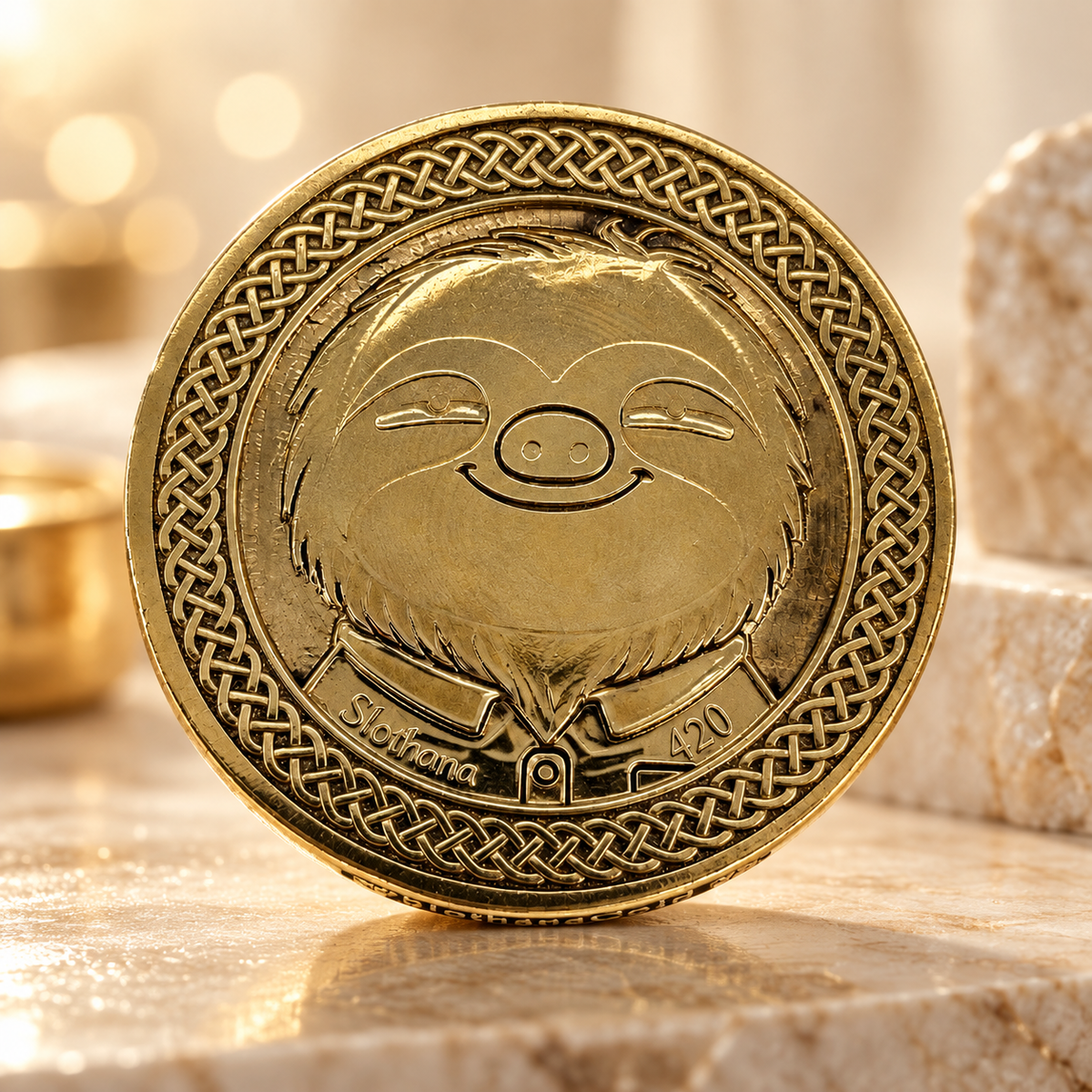Mince Slothana z mosazi – Office Sloth