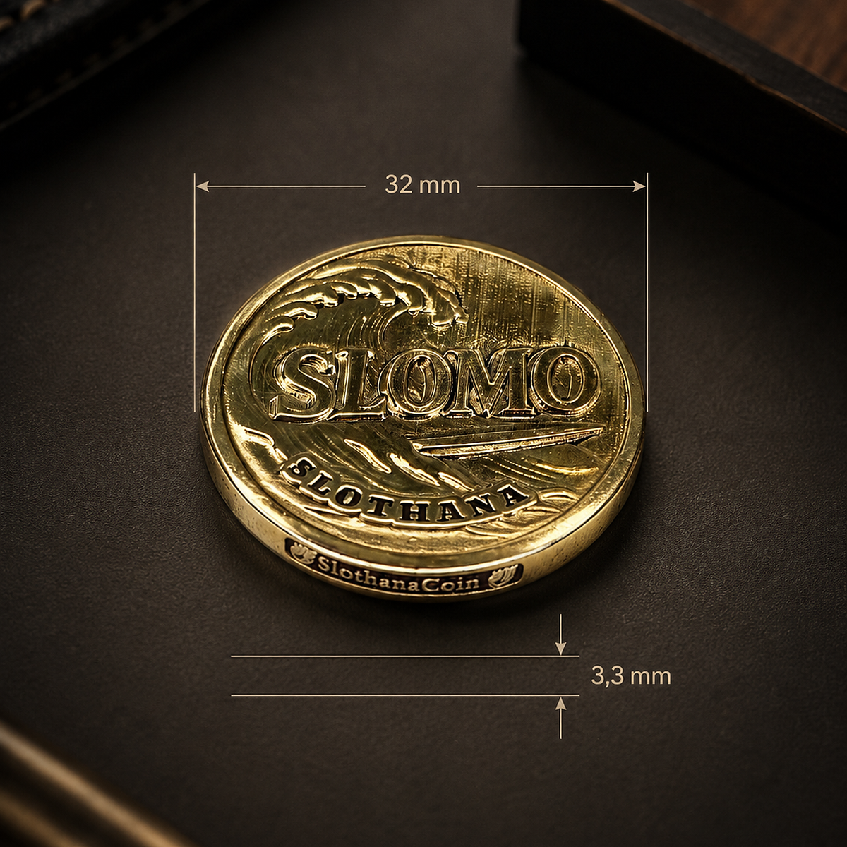 Sběratelská mince Slothana – SLOMO / FOMO – mosaz