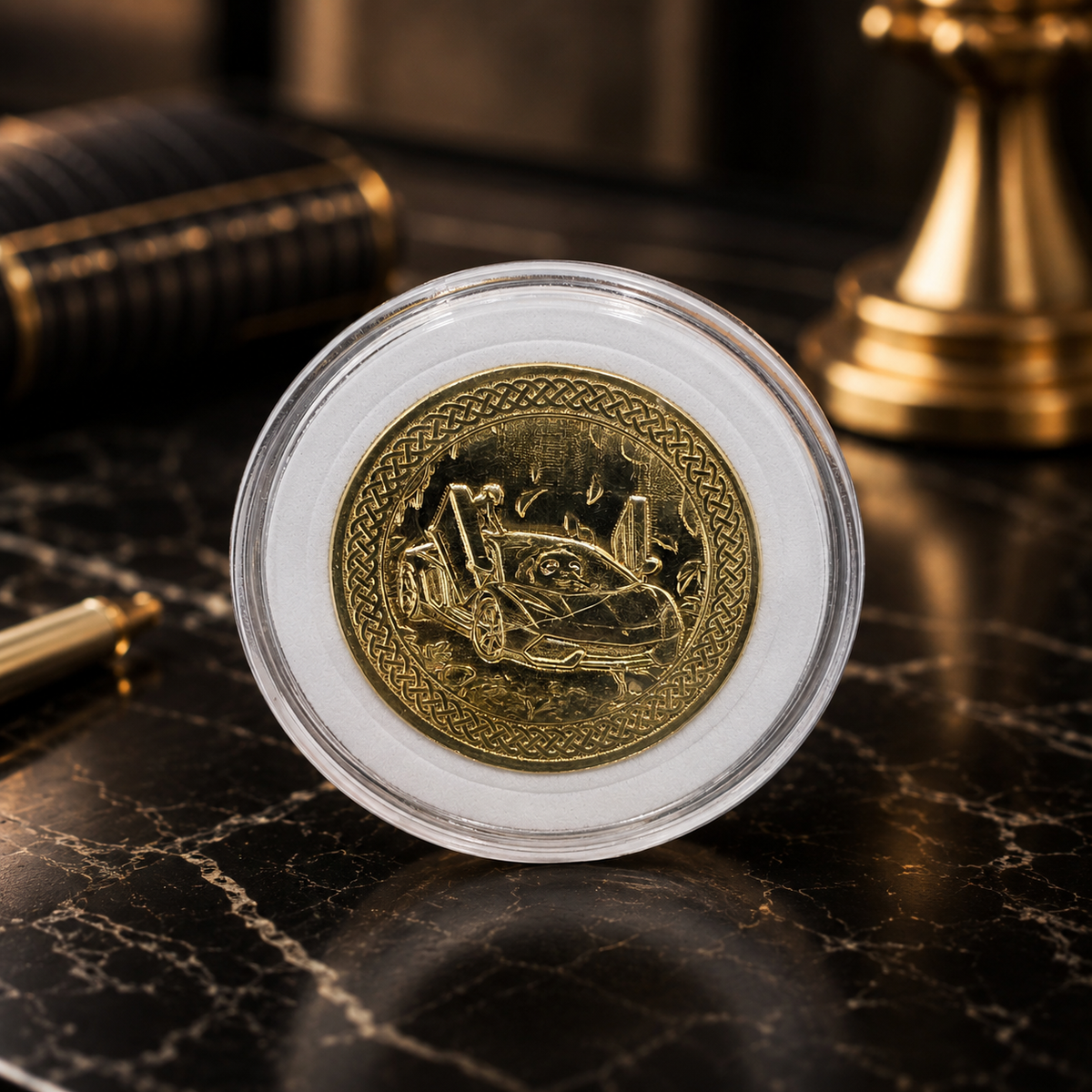 Slothana collector coin – Sloth in a Lambo & Strawberry