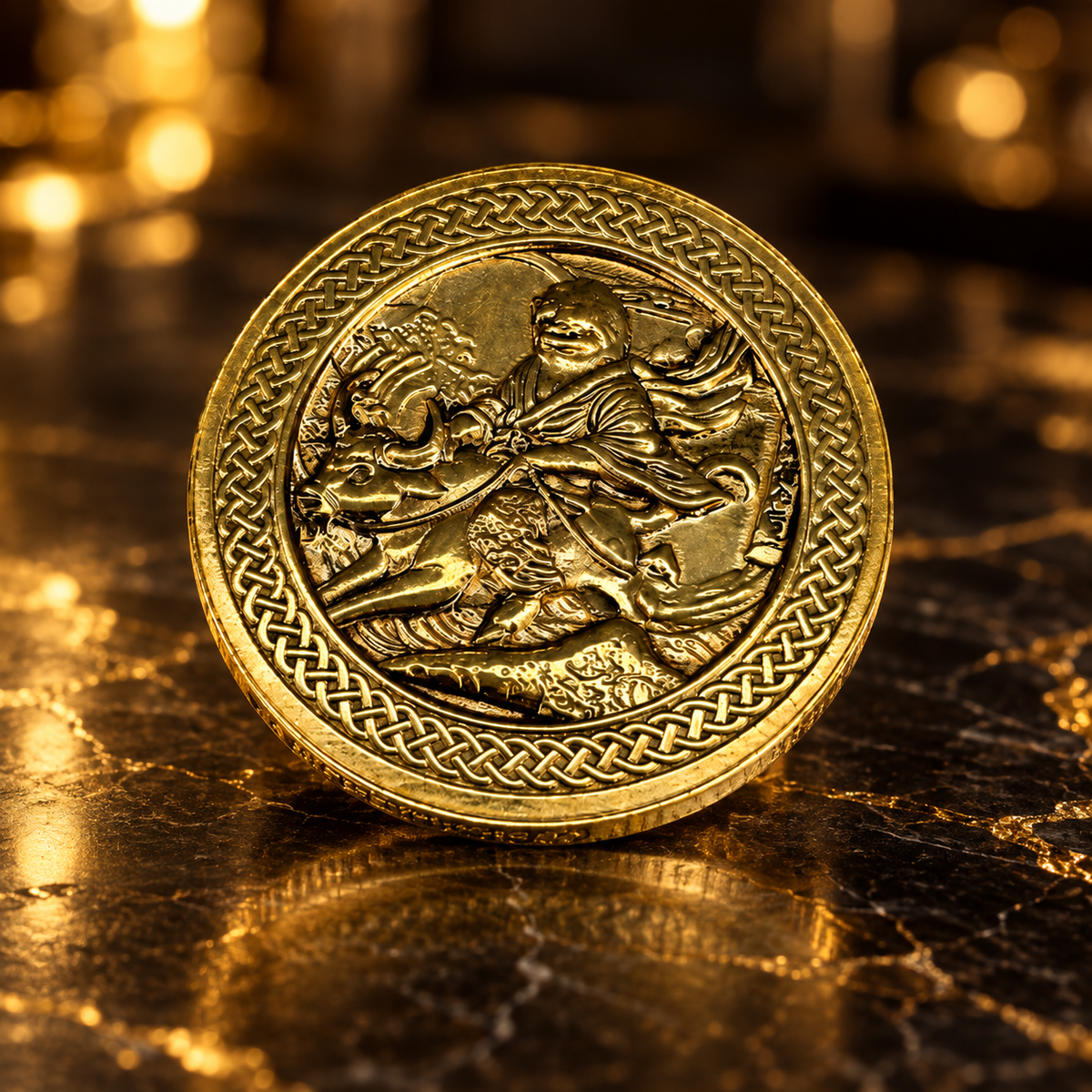 Brass Slothana collector coin – Sloth on the Bull