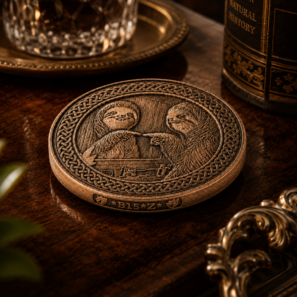 Slothana collector coin – Sloth & the Mirror – bronze