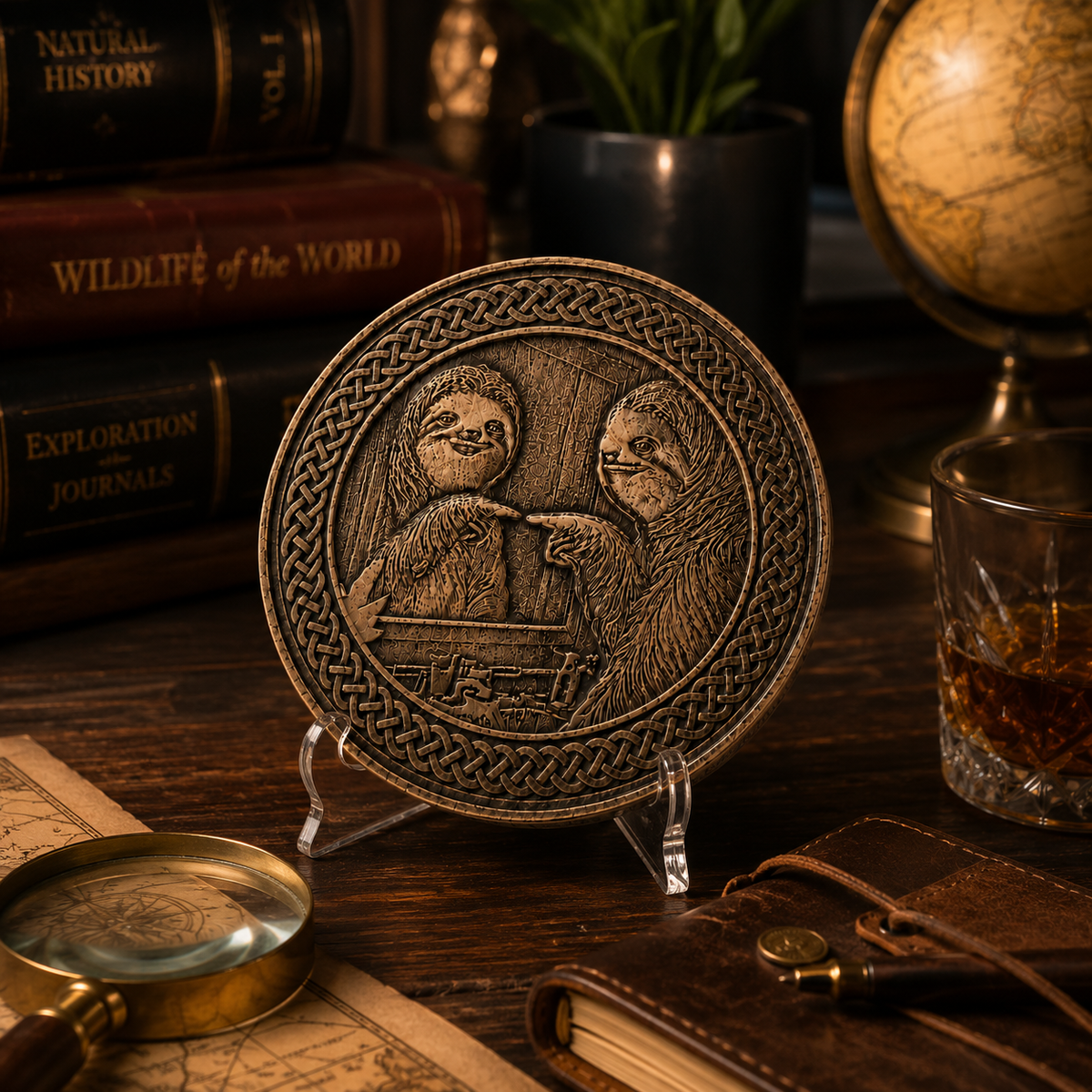 Slothana collector coin – Sloth & the Mirror – bronze