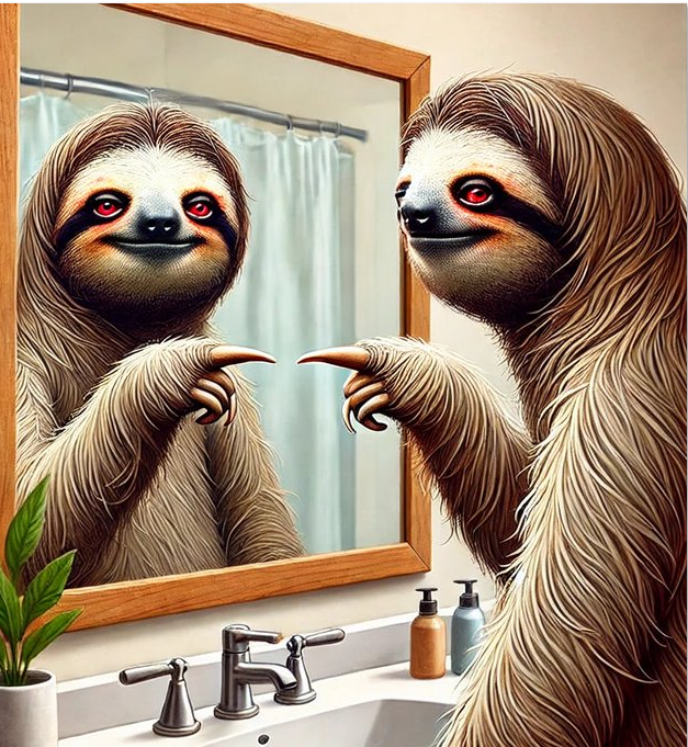 Slothana-Sammlermünze – Sloth & the Mirror – Ø 32 mm