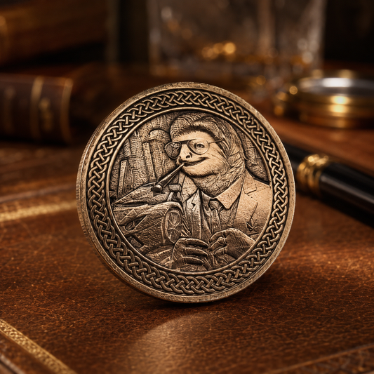 Slothana collector coin – Suit, Lambo & Straw – bronze