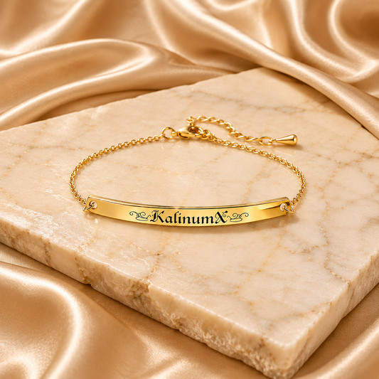 Stainless steel bracelet with delicate plate, KalinumX