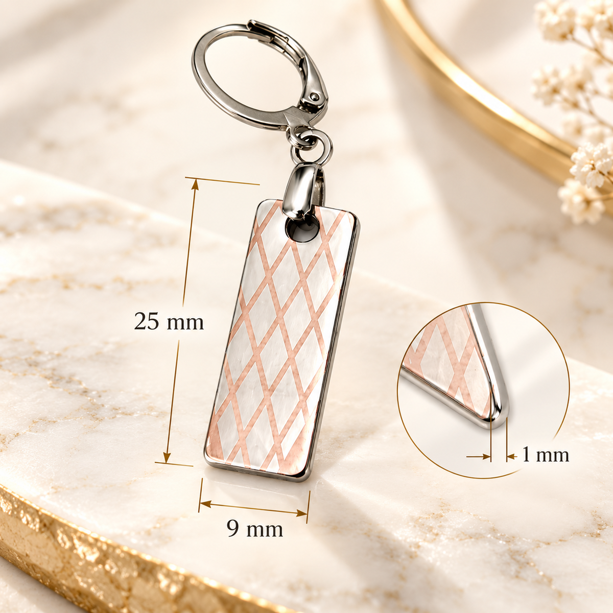 Slothana Stainless Steel Earrings – Coloured Engraving – Pair 25 × 9 mm