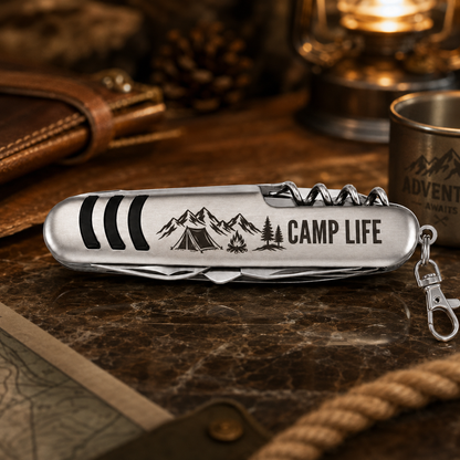 Multifunctional stainless steel pocket knife, 93 × 25 mm