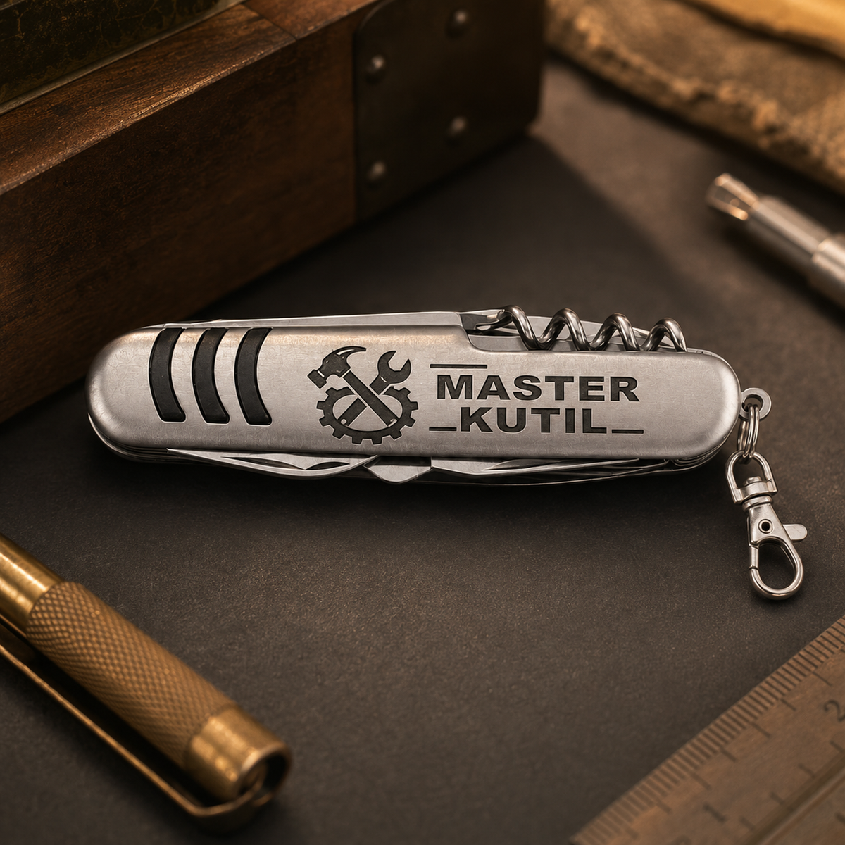 Multifunctional stainless steel pocket knife, 93 × 25 mm