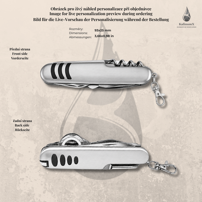 Multifunctional stainless steel pocket knife, 93 × 25 mm