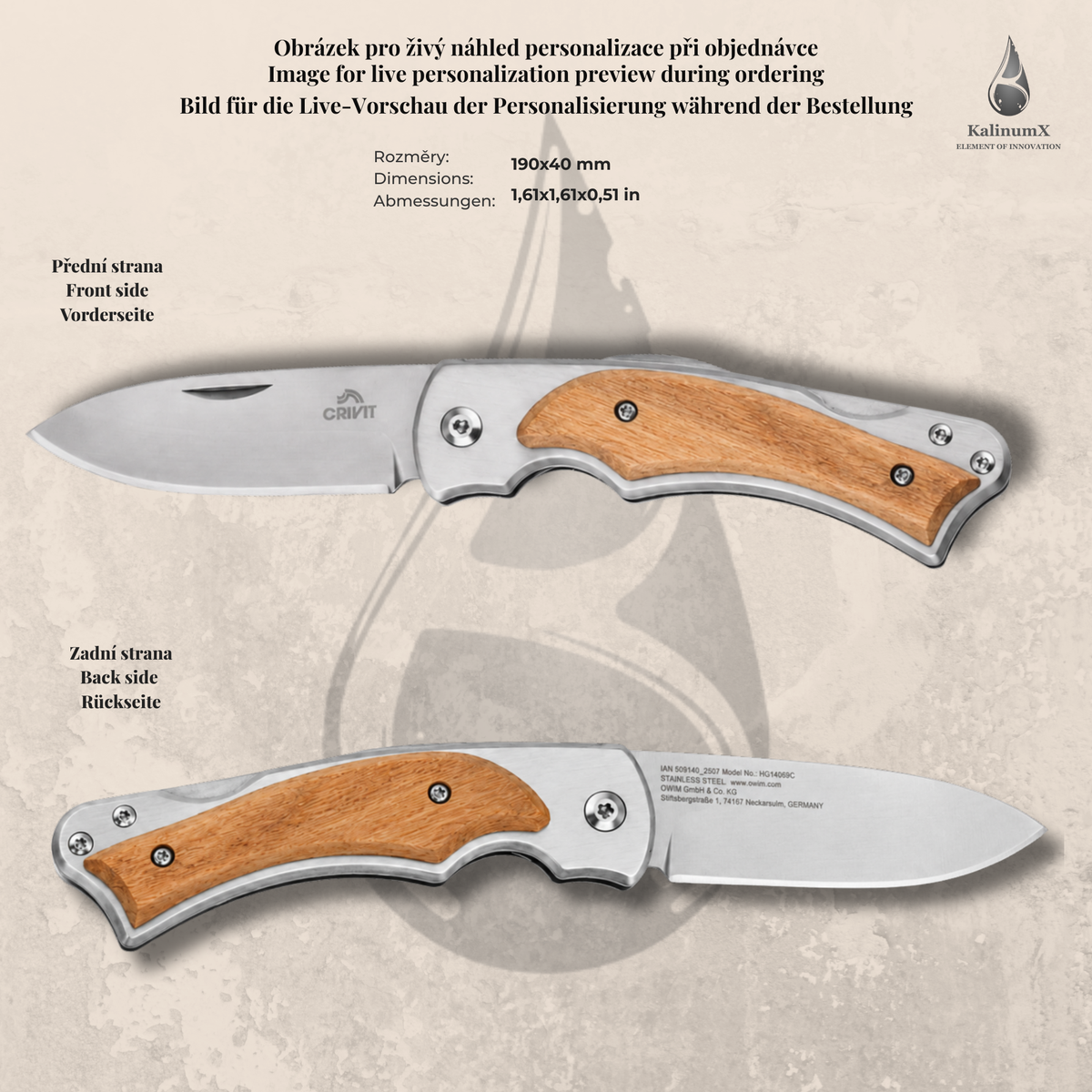 Trekking-Taschenmesser, 130 × 40 mm