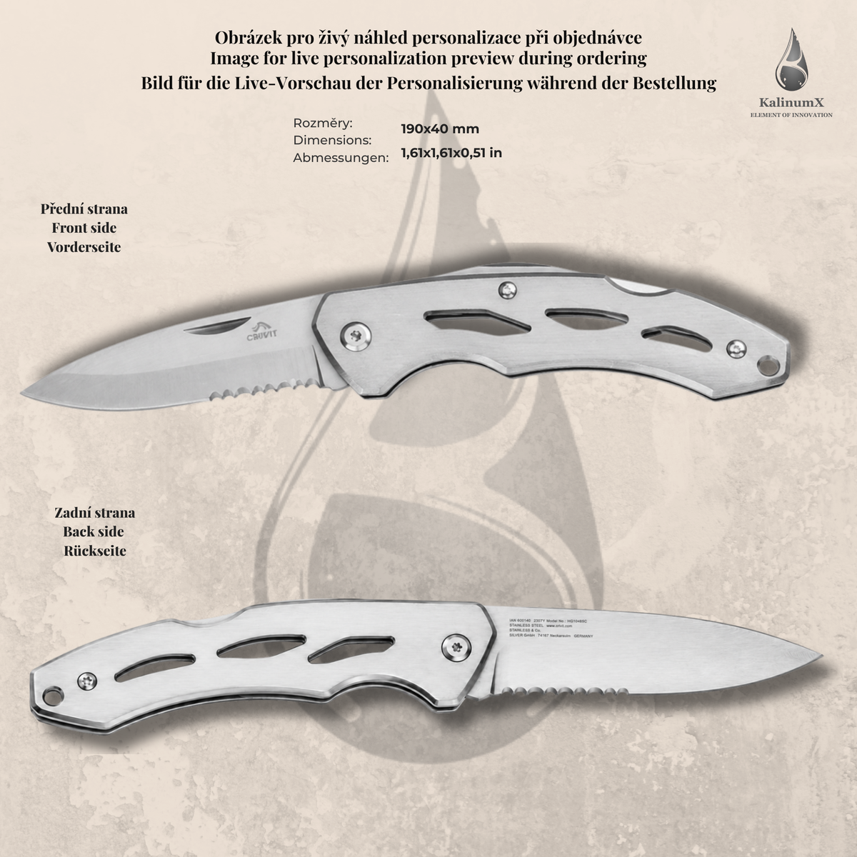 Trekking-Taschenmesser, 130 × 40 mm