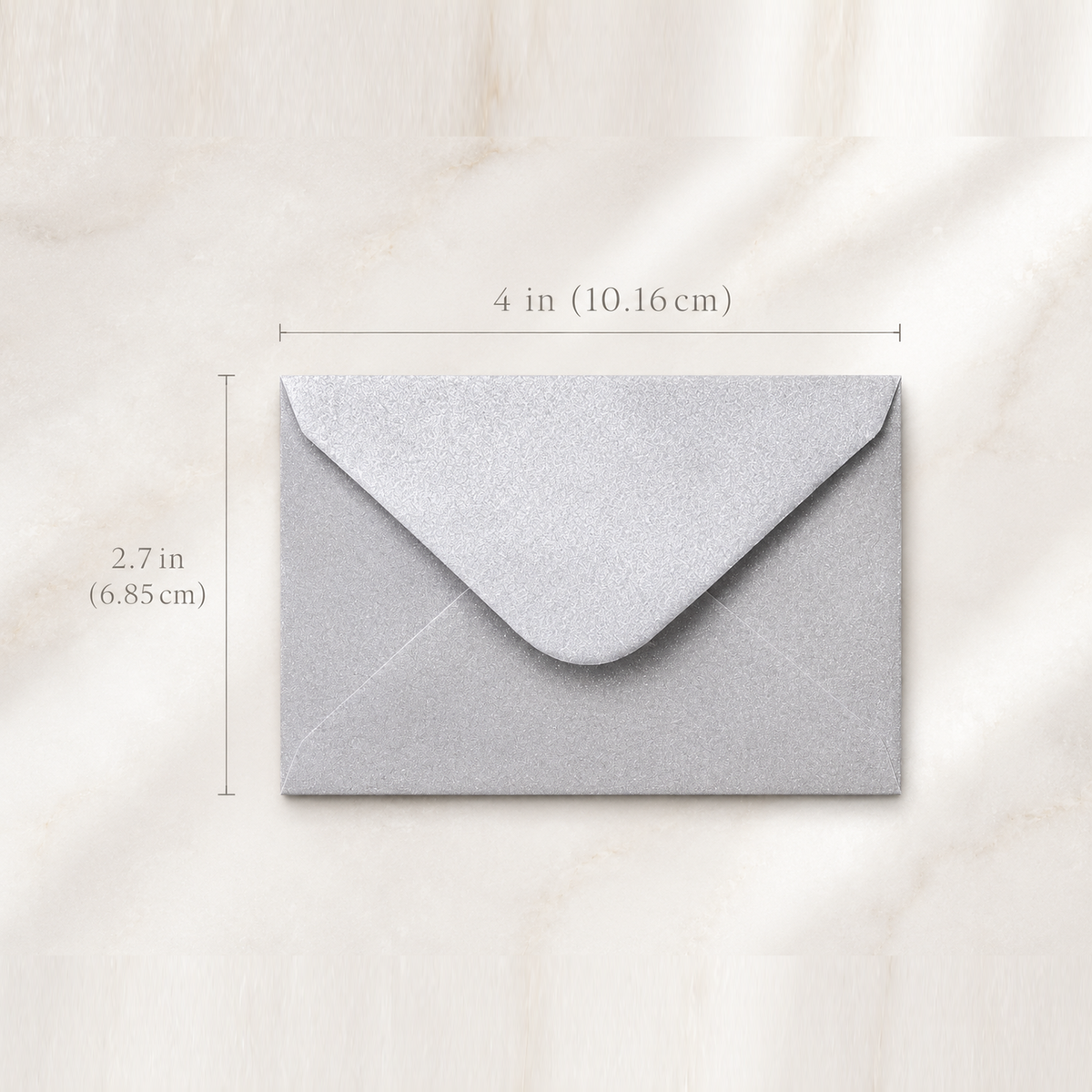 Paper envelope, 101.6 × 68.5 mm, with engraving