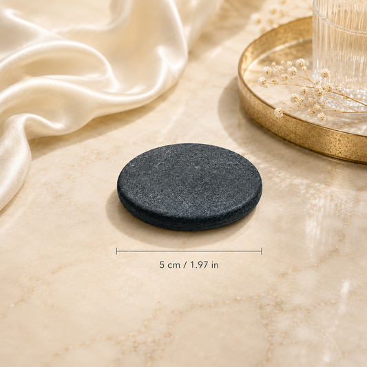 Natural black and white pebble, 50 mm, with engraving