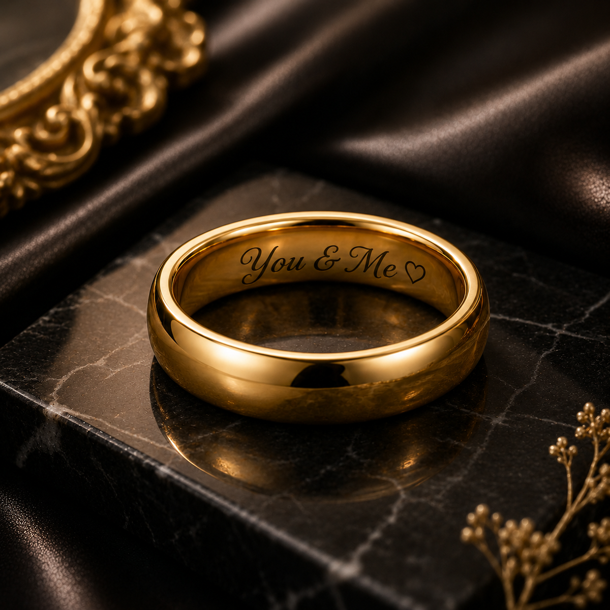 Ring aus Edelstahl mit Gravur – glänzend, 6 mm, KalinumX