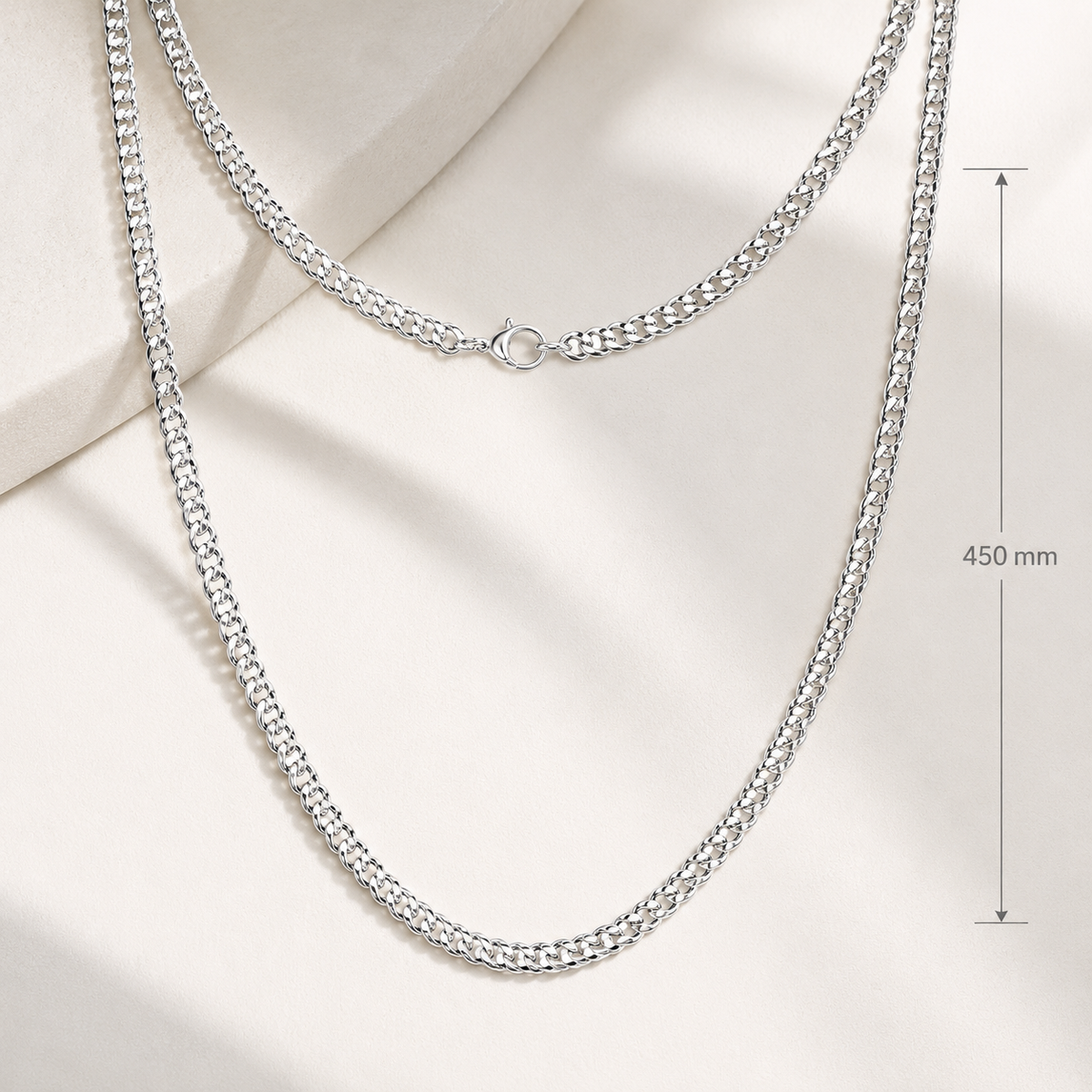 Kette aus Edelstahl – silberfarben, 45 cm – Typ 4