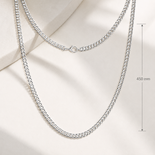 Stainless steel chain – silver-tone, 45 cm – type 4