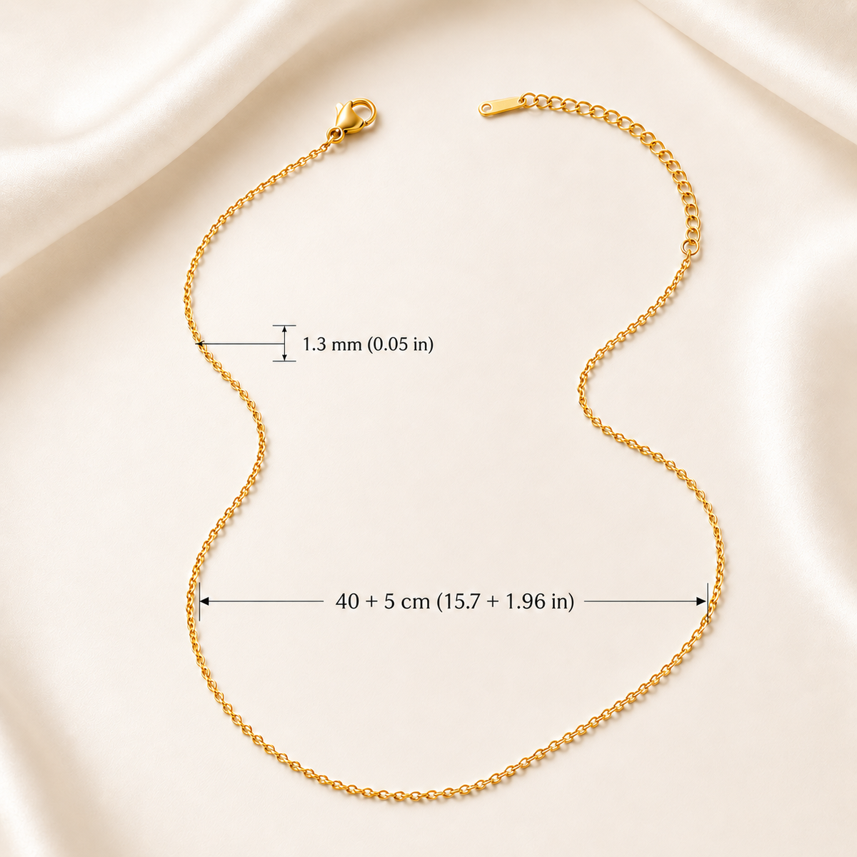 Kette aus Edelstahl – 45 cm – goldfarben