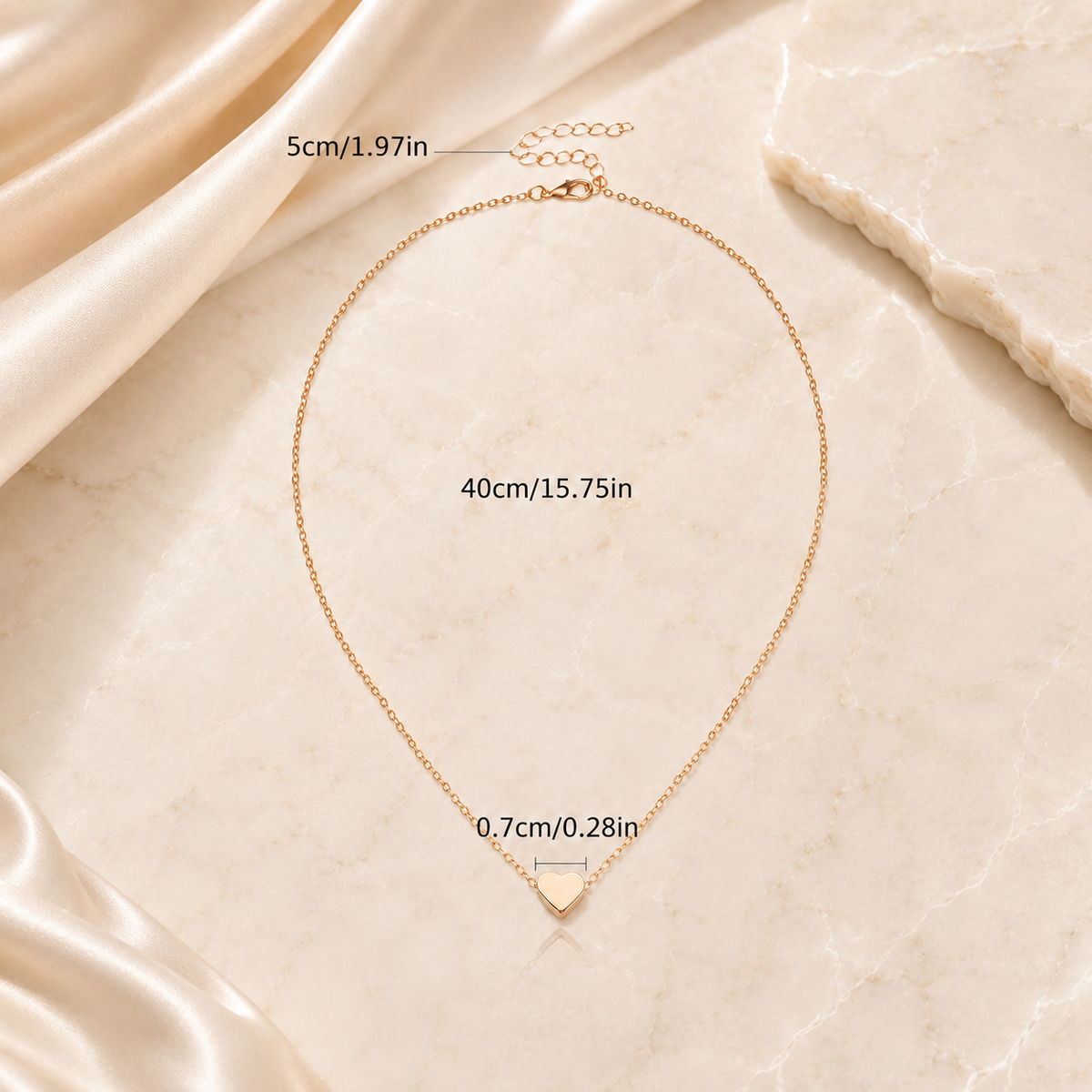 Chain with mini heart pendant – KalinumX