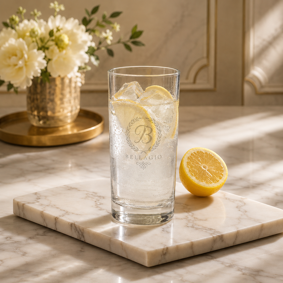 Drinking glass – 360 ml – clear glass – with engraving
