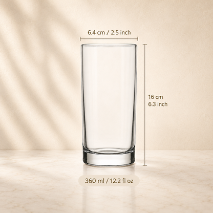 Drinking glass – 360 ml – clear glass – with engraving
