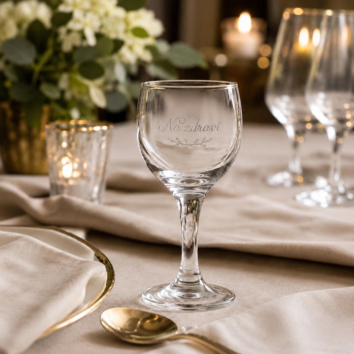 Shot glass – 30–60 ml – clear glass – with engraving