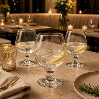 Cognac glass – 390 ml – clear glass – with engraving