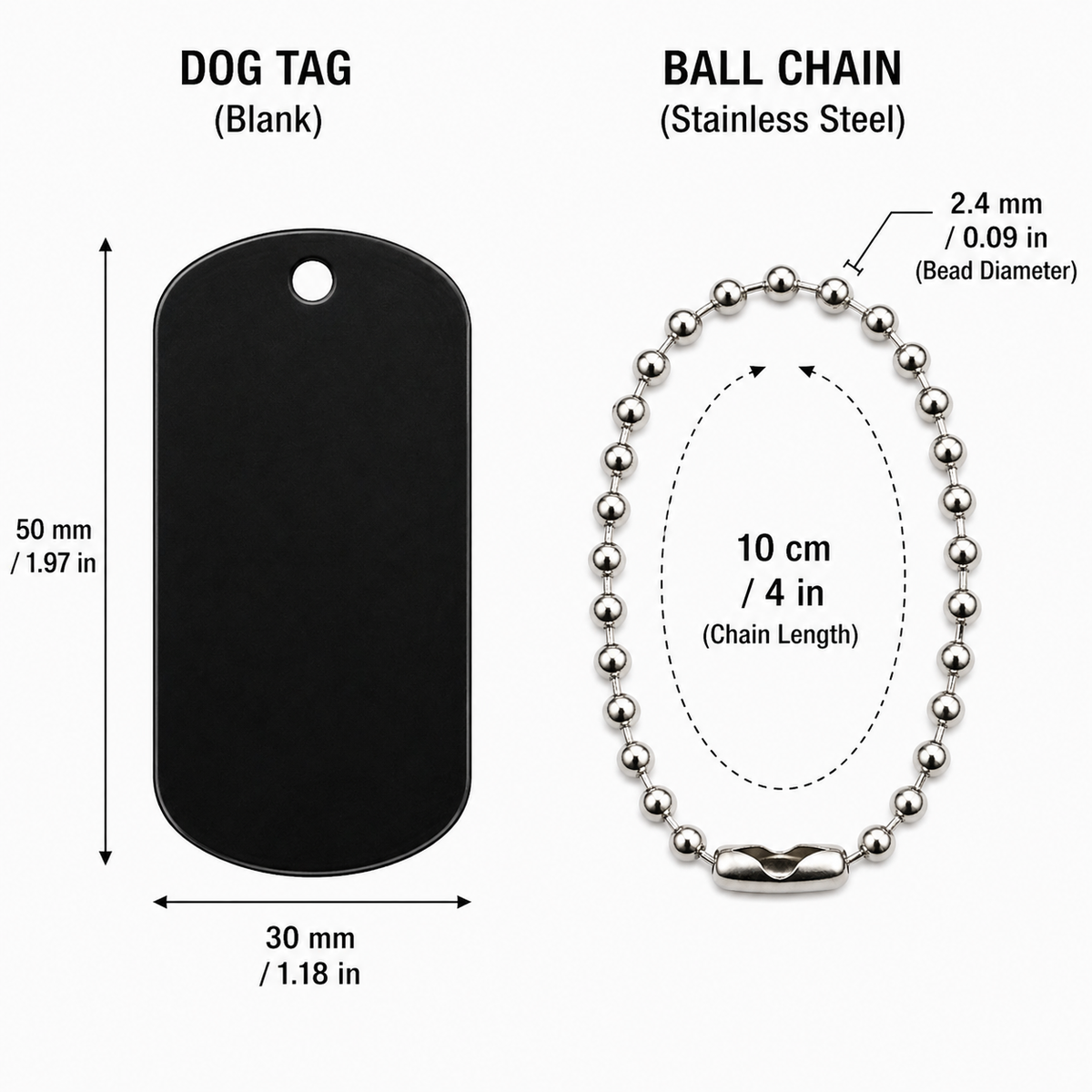 Dog Tag – 50 × 29 × 1 mm – aluminium – black – Slothana: Cowboy & Alan Slothman – with engraving