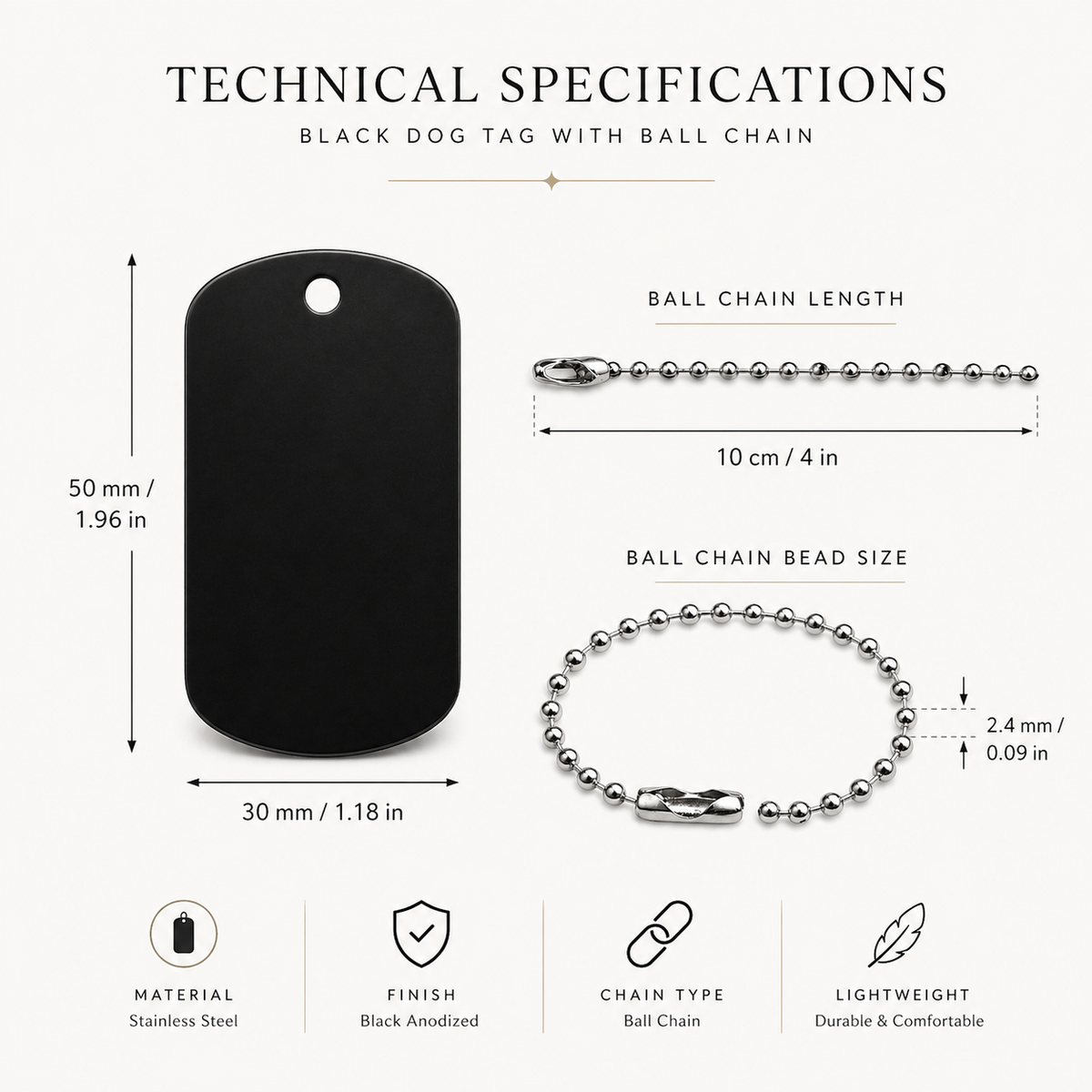 Dog Tag – 50 × 29 × 1 mm – aluminium – black – Slothana: Sloth & Alan Slothman – engraved on both sides