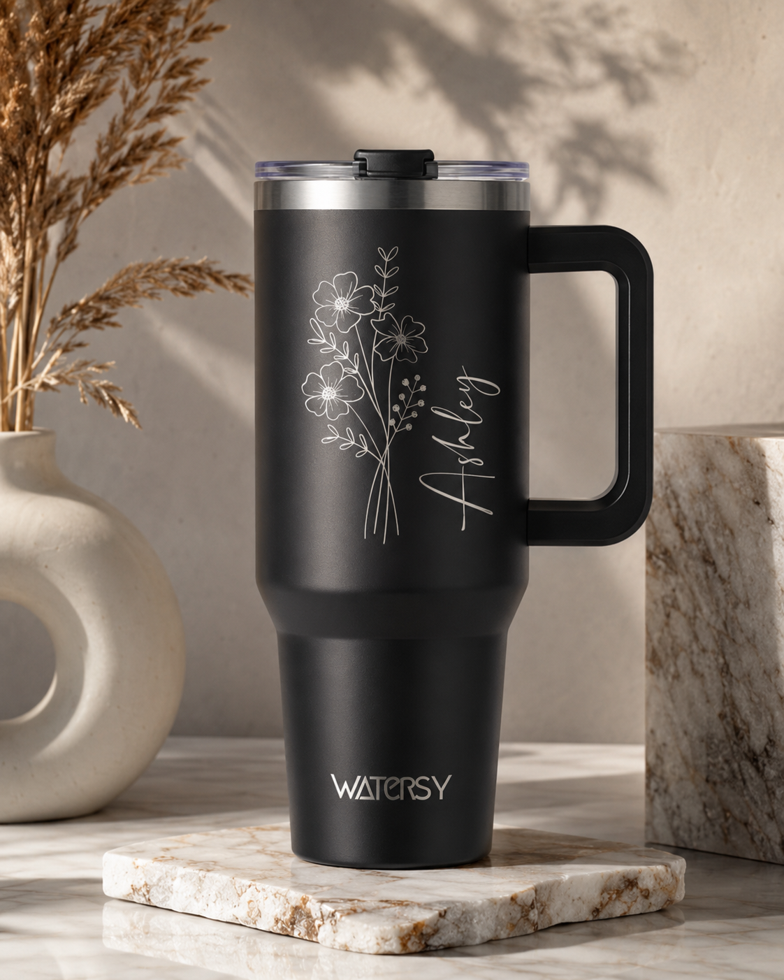 Watersy-Thermobecher – 1182 ml / 40 oz – Edelstahl – schwarz