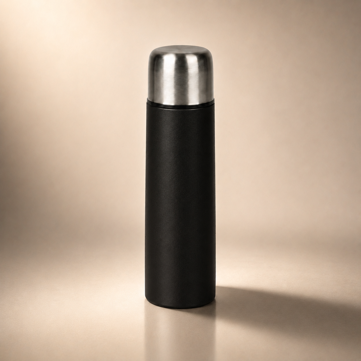 Vacuum flask – 500 ml – stainless steel – black – with engraving