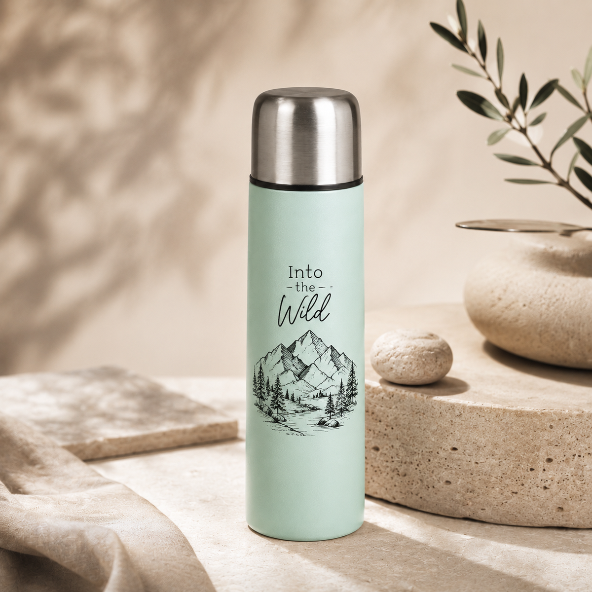 Vacuum flask – 500 ml – stainless steel – with engraving