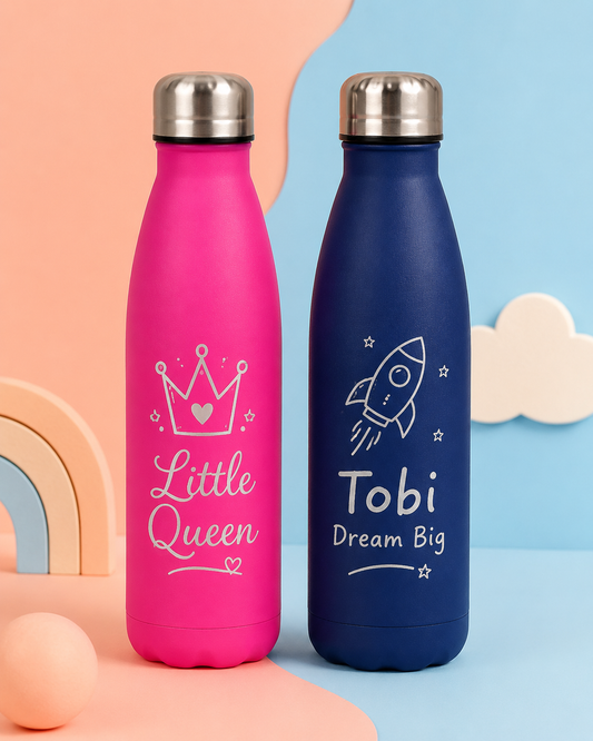 Vacuum flask – 500 ml – stainless steel with silicone coating – with engraving