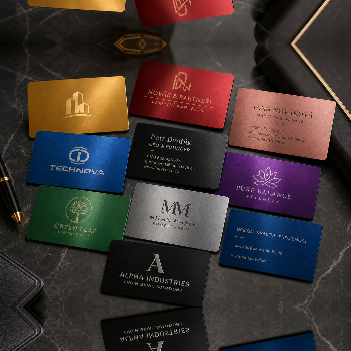 Aluminium business card – 86 × 54 mm – with engraving