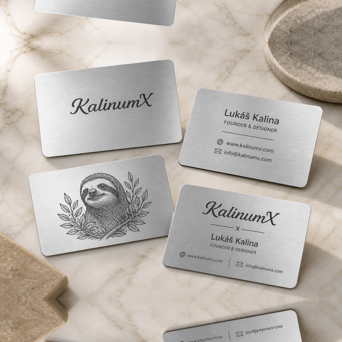 Stainless steel business card – 86 × 54 × 0.5 mm – with engraving