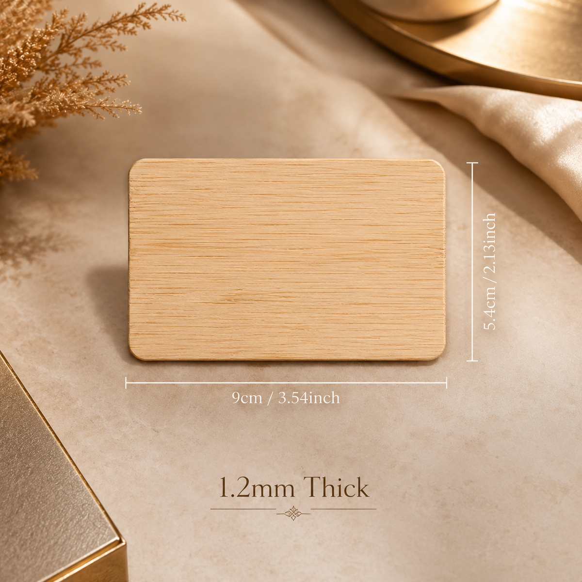 Bamboo business card – 90 × 54 × 1.2 mm – with engraving