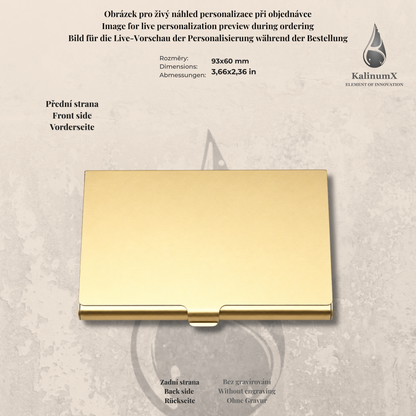 Visitenkartenetui aus Aluminium – 93 × 60 × 7,5 mm – mit Gravur