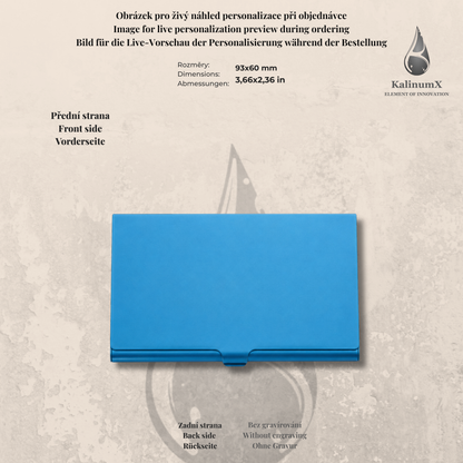 Visitenkartenetui aus Aluminium – 93 × 60 × 7,5 mm – mit Gravur