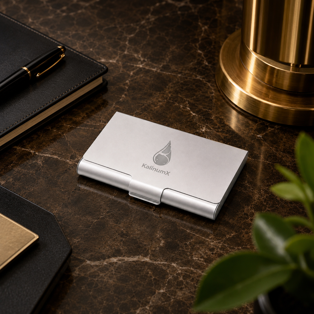 Visitenkartenetui aus Aluminium – 95 × 60 × 10 mm – mit Gravur