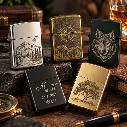 Original Zippo Luxury petrol lighter – with personalised engraving