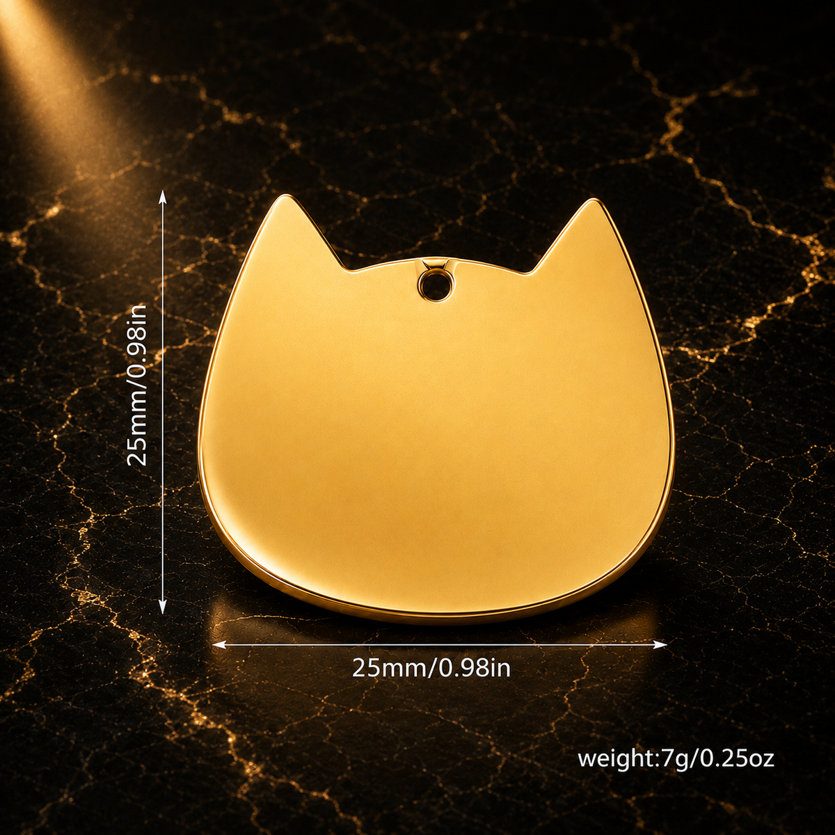 Dog Tag – 25 × 25 mm – stainless steel – cat-head tag with engraving