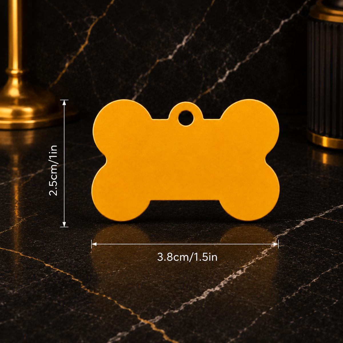 Dog Tag – 38 × 25 mm – hliník – kost – pro domácí mazlíčky s gravírováním