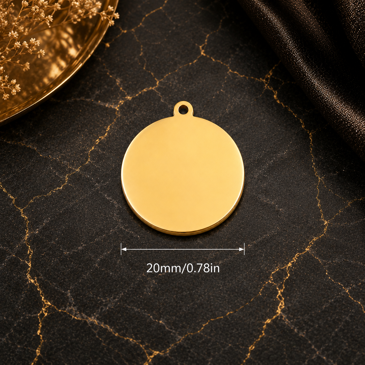 Dog Tag – Ø 20 mm – stainless steel – round pet tag with engraving