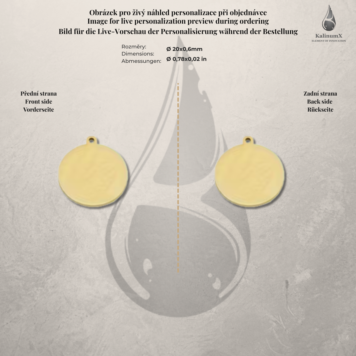 Dog Tag – Ø 20 mm – stainless steel – round pet tag with engraving