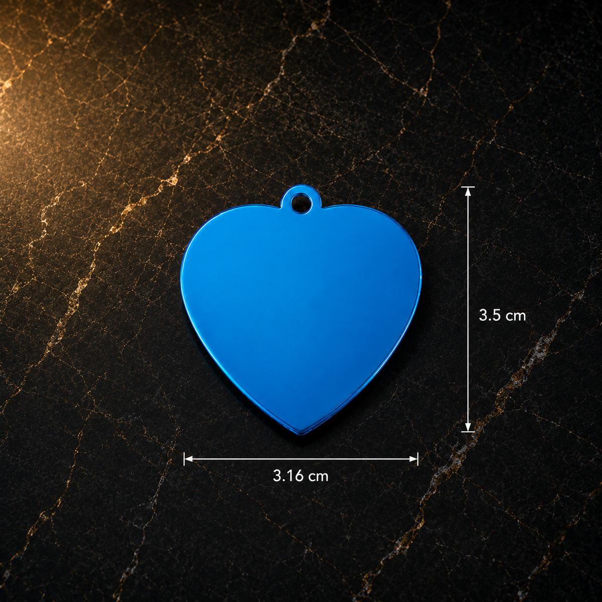 Dog Tag – 35 × 31 mm – aluminium – heart-shaped pet tag with engraving