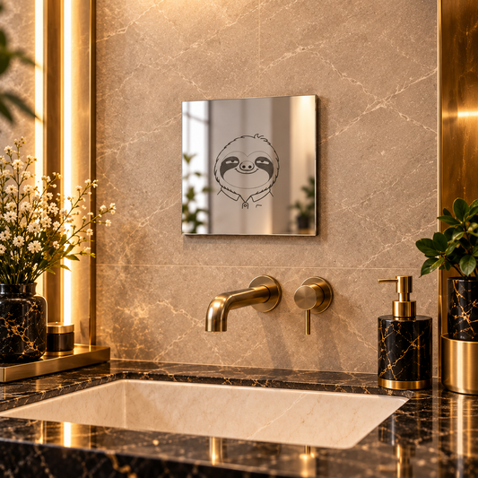 Slothana Engraved Mirror – SLOTH – 200 × 200 mm